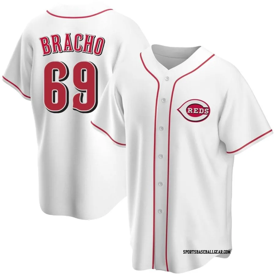 Silvino Bracho Youth Cincinnati Reds White Replica Home Jersey