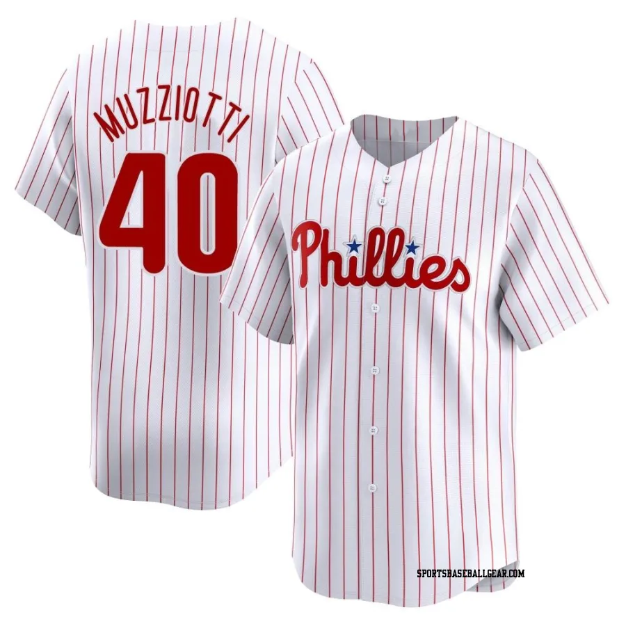 Simon Muzziotti Men's Philadelphia Phillies White Limited Home Jersey