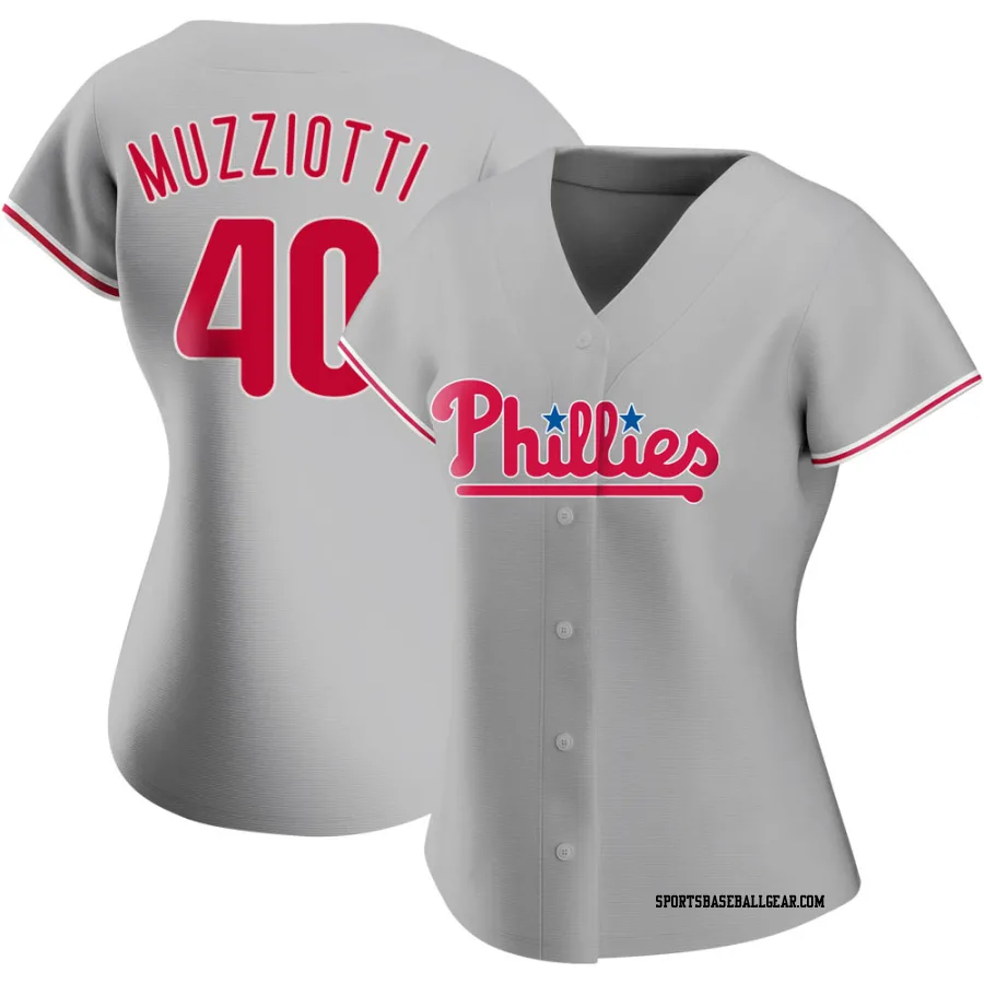 Simon Muzziotti Women's Philadelphia Phillies Gray Authentic Road Jersey