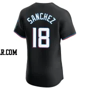 Sixto Sanchez Men's Miami Marlins Black Elite Alternate Vapor Premier Jersey