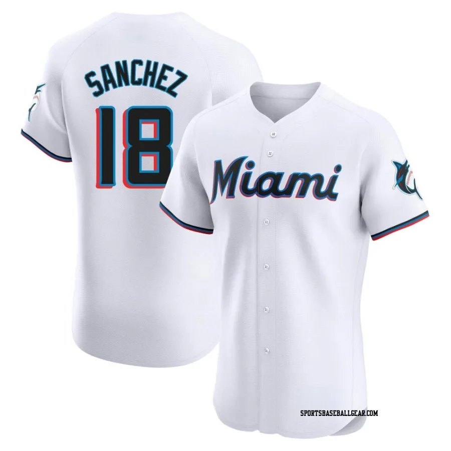 Sixto Sanchez Men's Miami Marlins White Elite Home Jersey