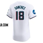 Sixto Sanchez Men's Miami Marlins White Elite Home Patch Jersey