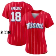 Sixto Sanchez Women's Miami Marlins Red Authentic 2021 City Connect Jersey