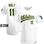 Skye Bolt Men's Oakland Athletics White Authentic Home Jersey