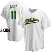 Skye Bolt Men's Oakland Athletics White Replica Home Jersey