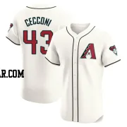 Slade Cecconi Men's Arizona Diamondbacks Cream Elite Home Jersey