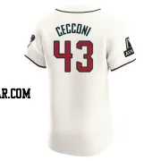 Slade Cecconi Men's Arizona Diamondbacks Cream Elite Home Patch Jersey