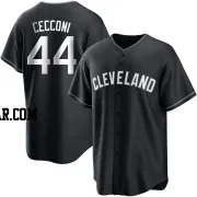 Slade Cecconi Men's Cleveland Guardians Black/White Replica Jersey