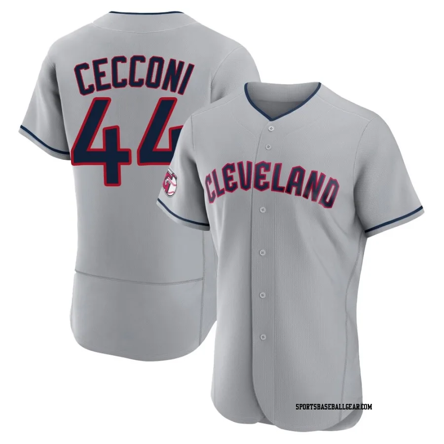 Slade Cecconi Men's Cleveland Guardians Gray Authentic Road Jersey