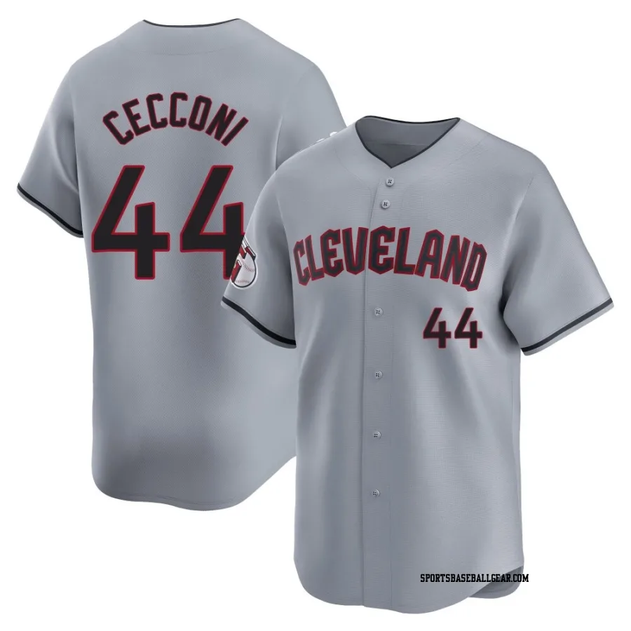 Slade Cecconi Men's Cleveland Guardians Gray Limited Road Jersey