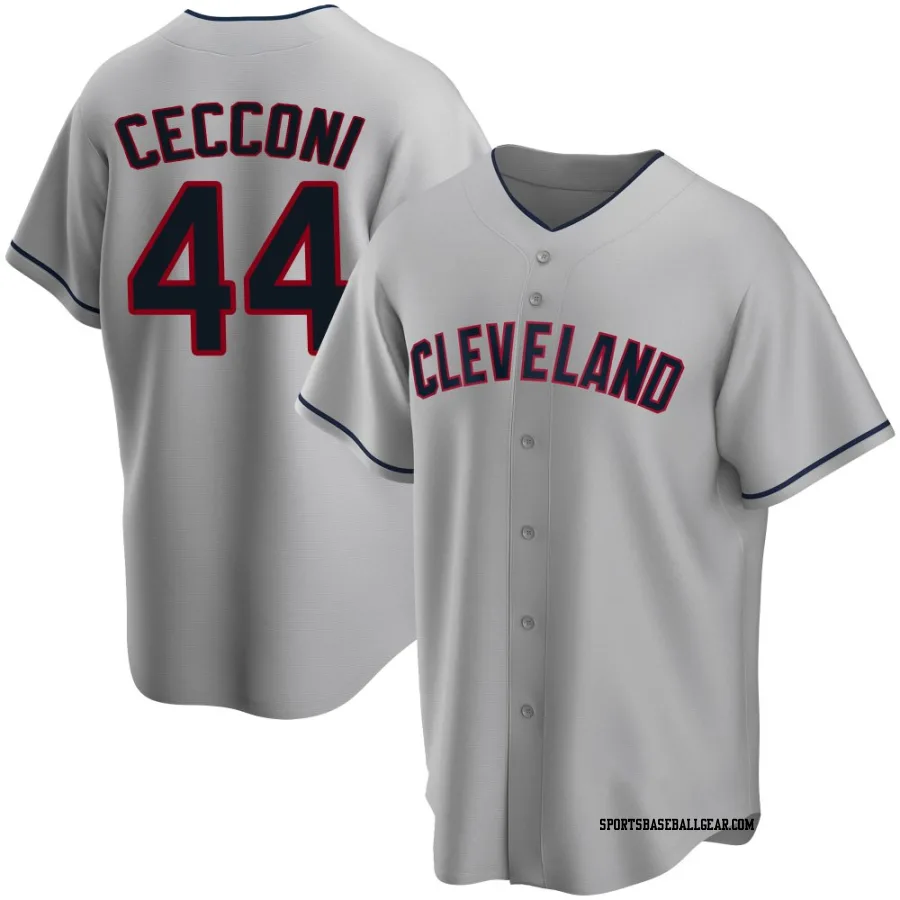 Slade Cecconi Men's Cleveland Guardians Gray Replica Road Jersey