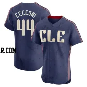 Slade Cecconi Men's Cleveland Guardians Navy Elite 2024 City Connect Jersey