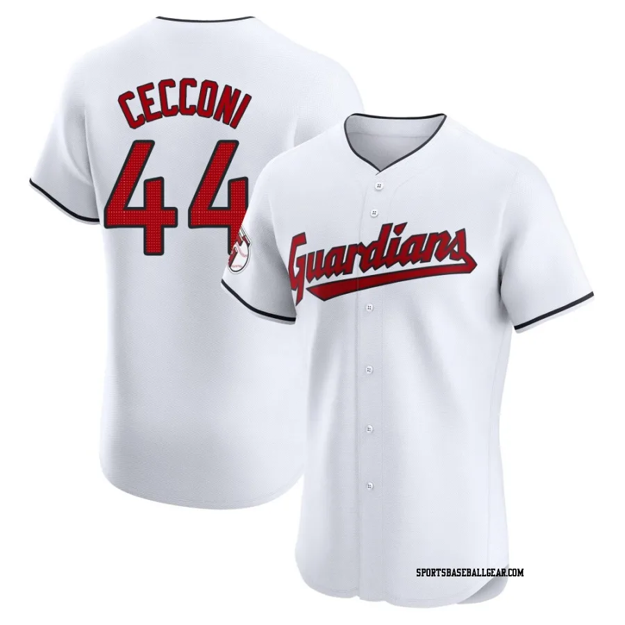 Slade Cecconi Men's Cleveland Guardians White Elite Home Jersey