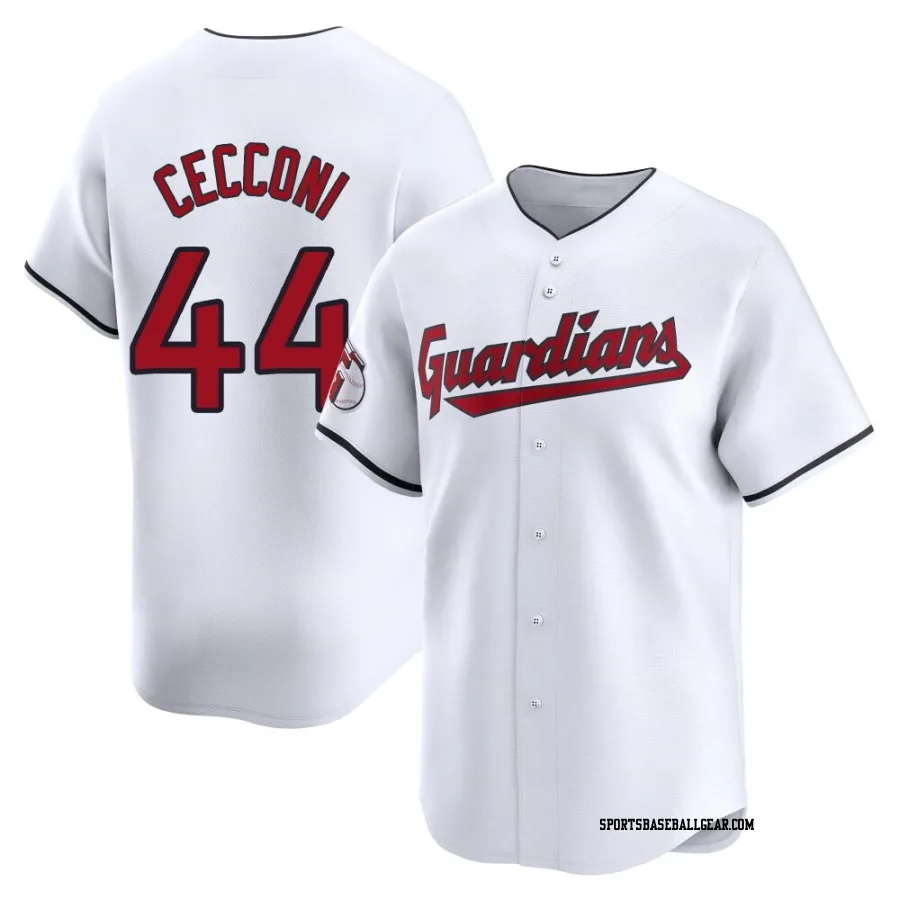 Slade Cecconi Men's Cleveland Guardians White Limited Home Jersey