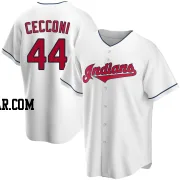 Slade Cecconi Men's Cleveland Guardians White Replica Home Jersey