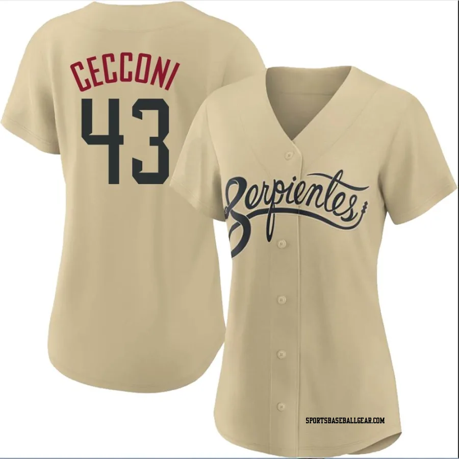 Slade Cecconi Women's Arizona Diamondbacks Gold Replica 2021 City Connect Cool Base Jersey