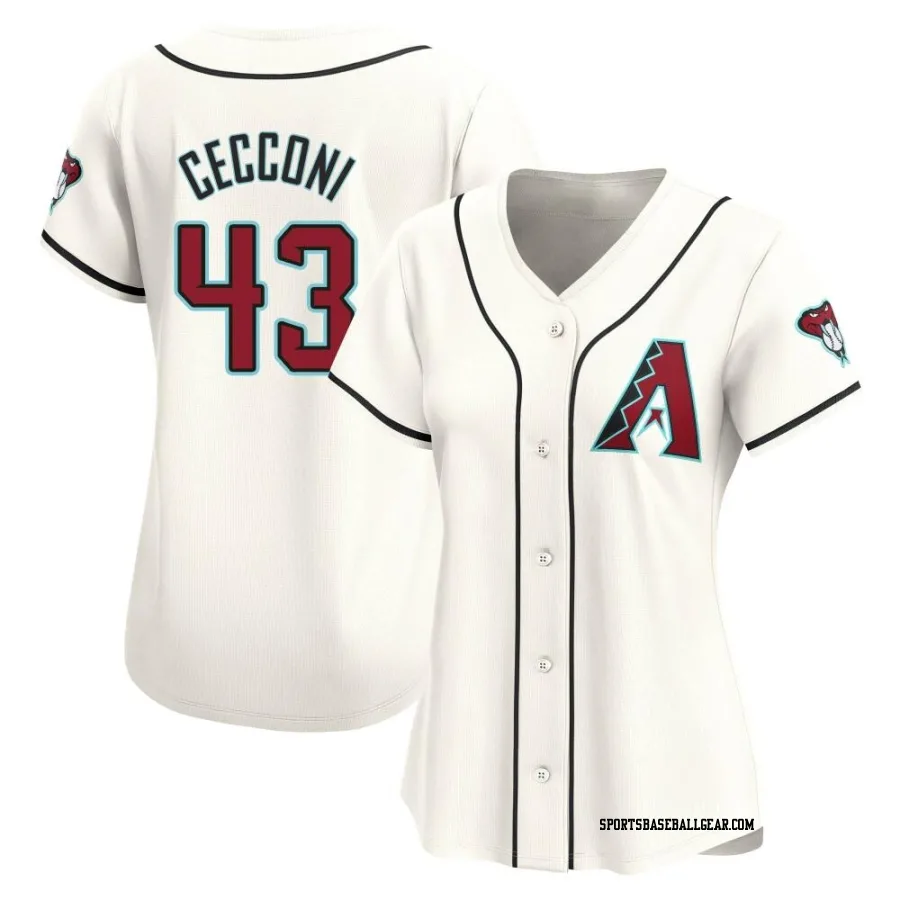 Slade Cecconi Women's Arizona Diamondbacks White Limited Home Jersey