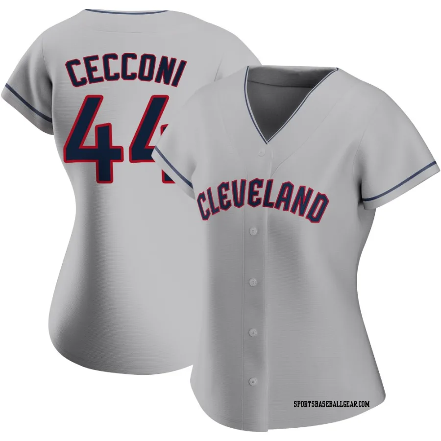 Slade Cecconi Women's Cleveland Guardians Gray Replica Road Jersey