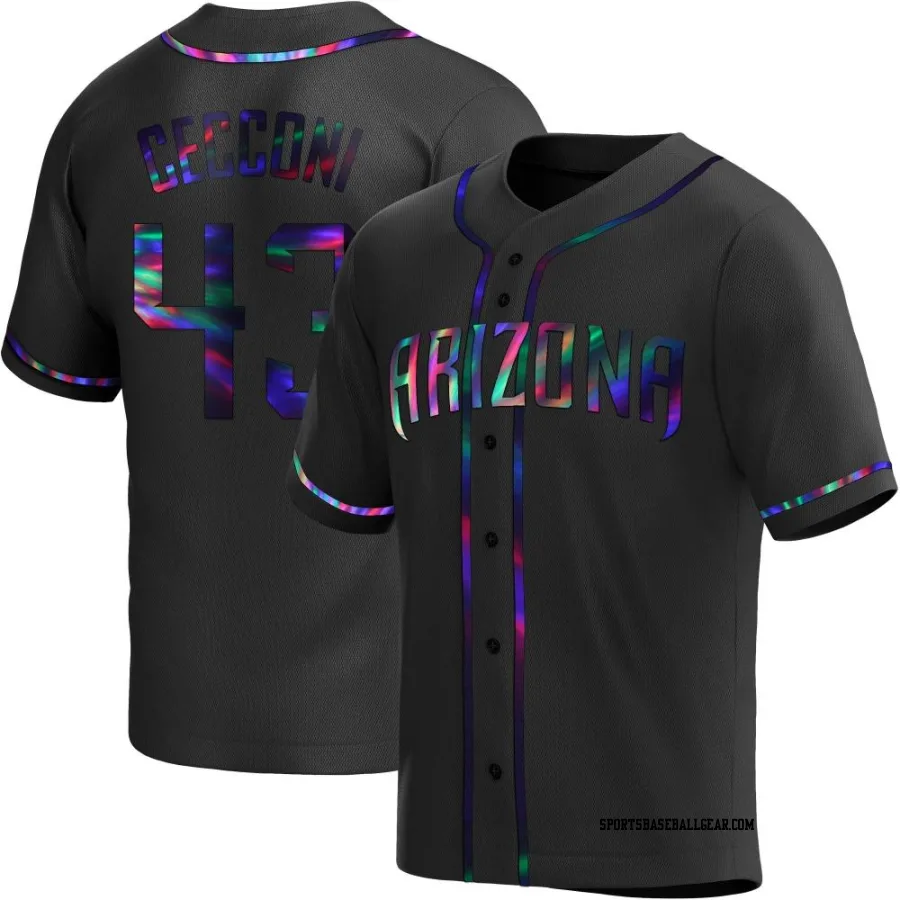 Slade Cecconi Youth Arizona Diamondbacks Black Holographic Replica Alternate Jersey