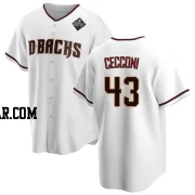 Slade Cecconi Youth Arizona Diamondbacks White Replica Home 2023 World Series Jersey