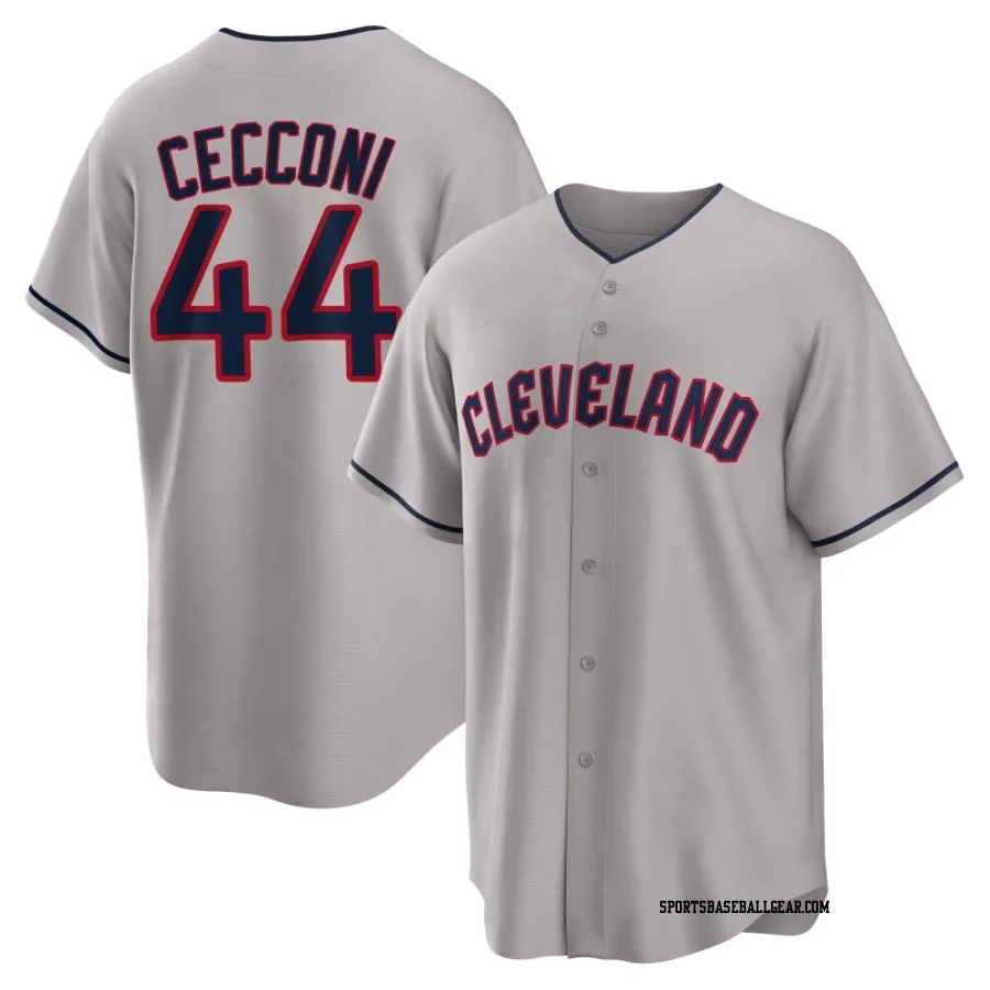 Slade Cecconi Youth Cleveland Guardians Gray Replica Road Jersey