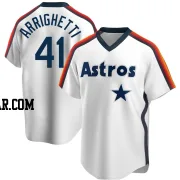 Spencer Arrighetti Men's Houston Astros White Replica Home Cooperstown Collection Team Jersey