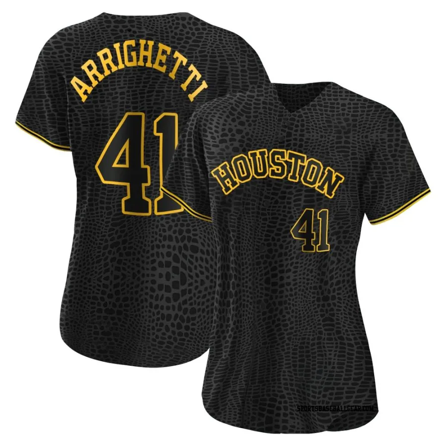 Spencer Arrighetti Women's Houston Astros Black Authentic Snake Skin City Jersey