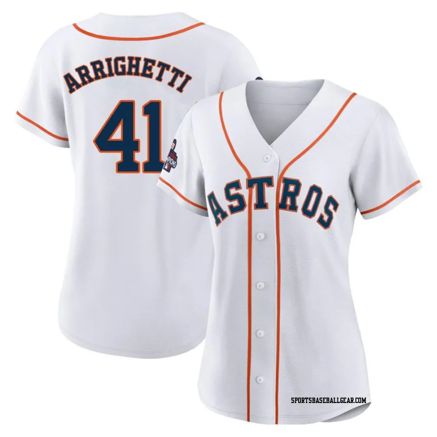 Spencer Arrighetti Women's Houston Astros White Authentic 2022 World Series Champions Home Jersey