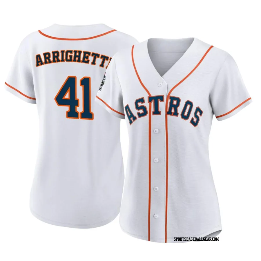 Spencer Arrighetti Women's Houston Astros White Authentic 2022 World Series Home Jersey