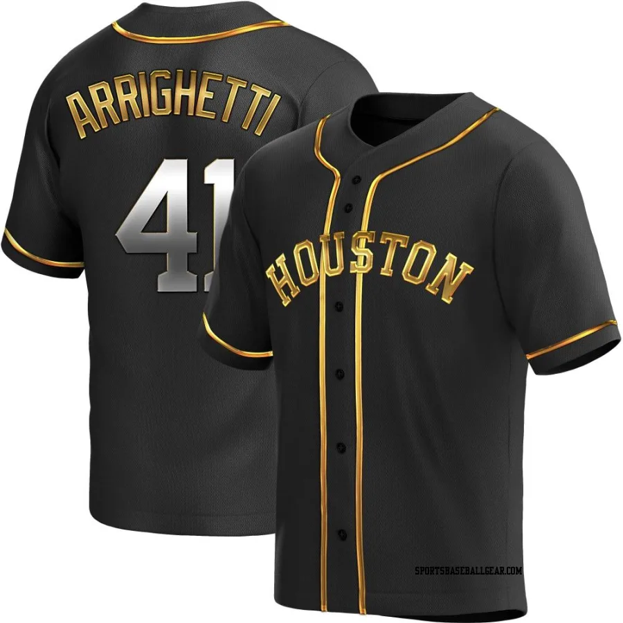 Spencer Arrighetti Youth Houston Astros Black Golden Replica Alternate Jersey