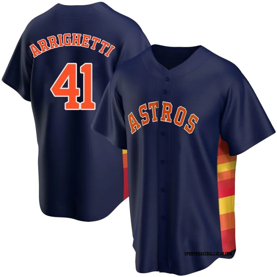 Spencer Arrighetti Youth Houston Astros Navy Replica Alternate Jersey