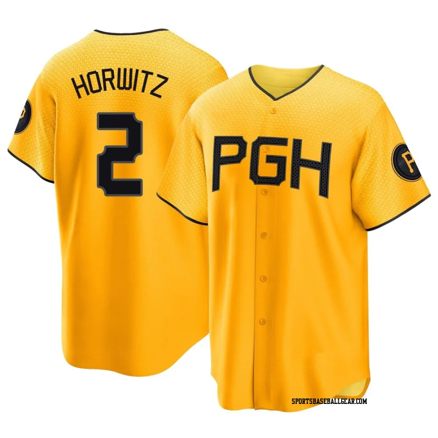 Spencer Horwitz Men's Pittsburgh Pirates Gold Replica 2023 City Connect Jersey