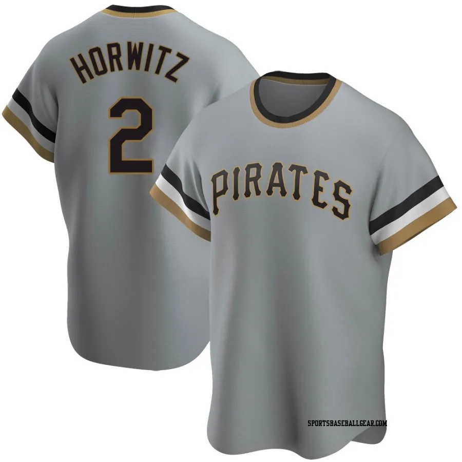 Spencer Horwitz Youth Pittsburgh Pirates Gray Replica Road Cooperstown Collection Jersey