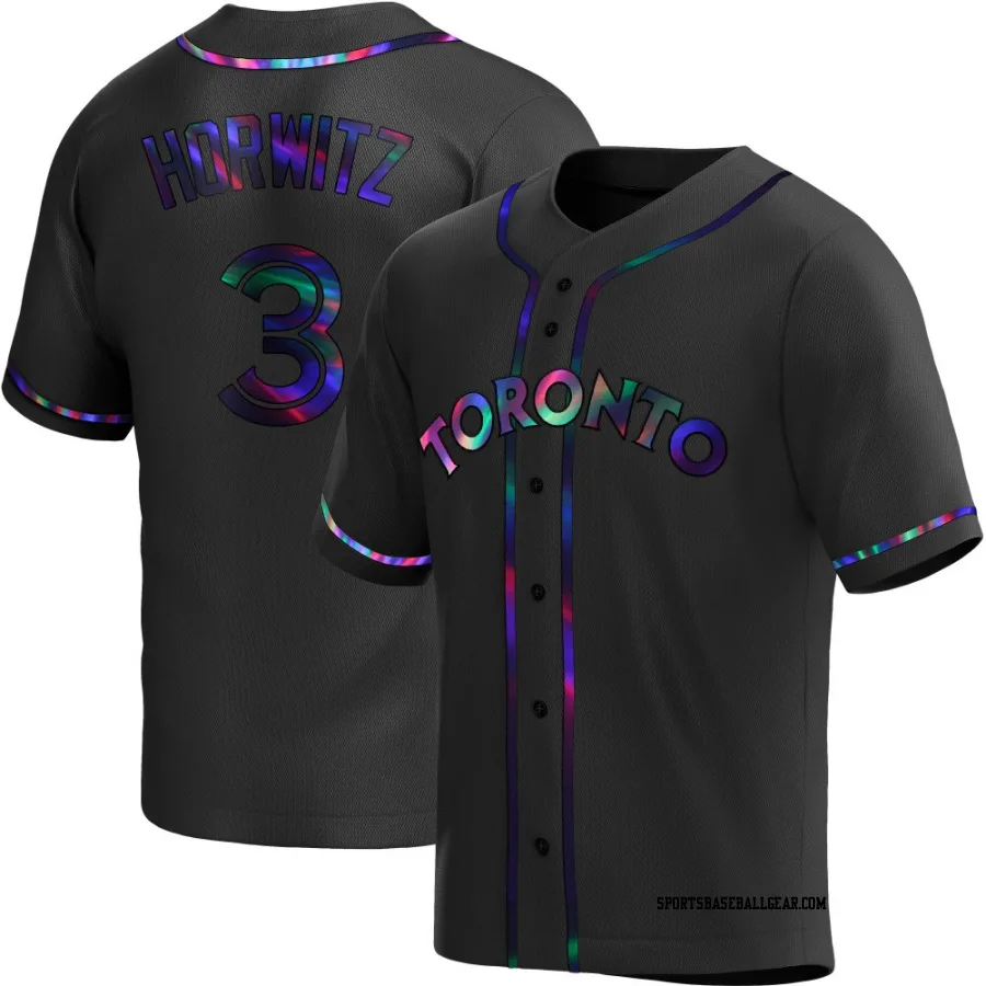 Spencer Horwitz Youth Toronto Blue Jays Black Holographic Replica Alternate Jersey