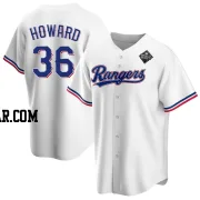 Spencer Howard Men's Texas Rangers White Replica Home 2023 World Series Jersey