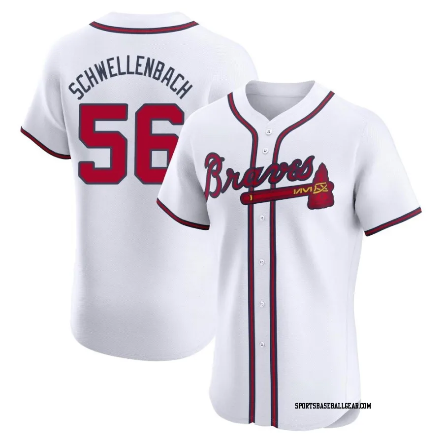 Spencer Schwellenbach Men's Atlanta Braves White Elite Home Jersey