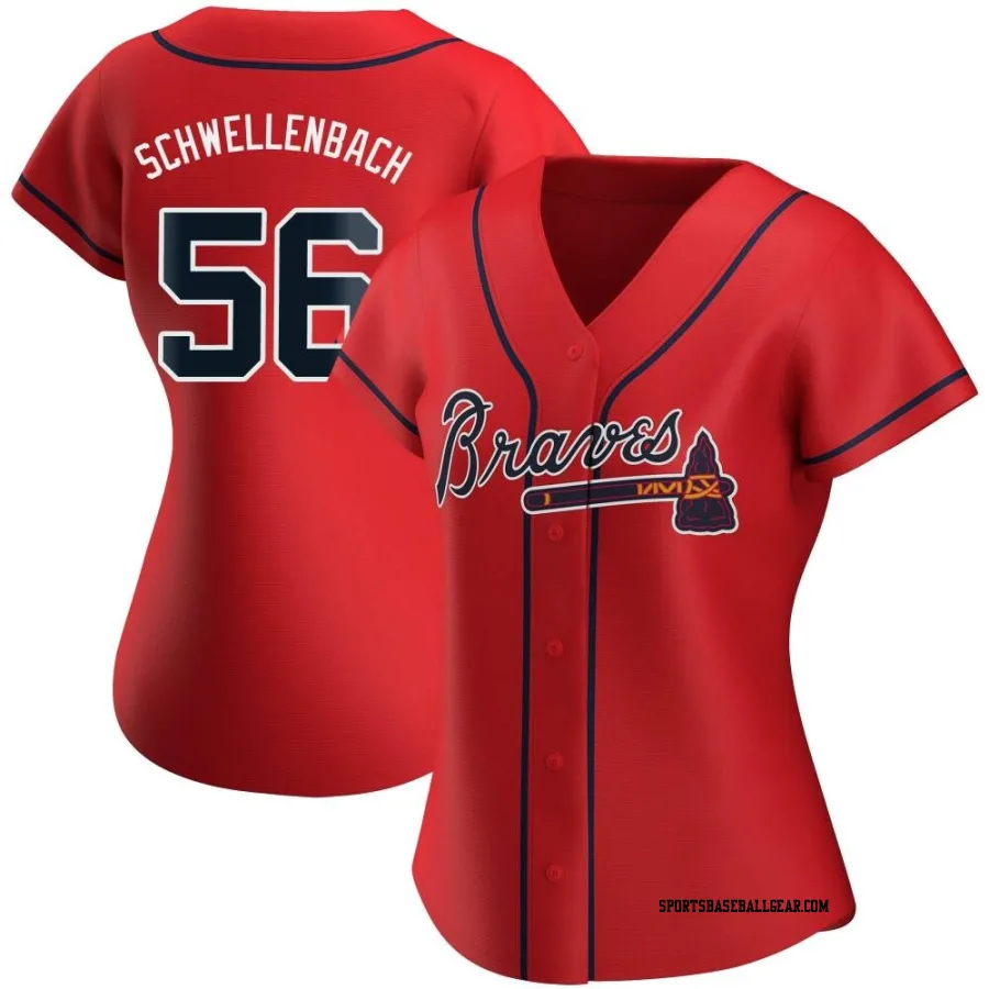 Spencer Schwellenbach Women's Atlanta Braves Red Replica Alternate Jersey