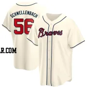 Spencer Schwellenbach Youth Atlanta Braves Cream Replica Alternate Jersey