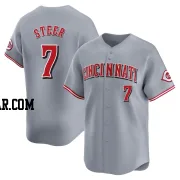 Spencer Steer Men's Cincinnati Reds Gray Limited Away Jersey