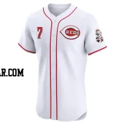 Spencer Steer Men's Cincinnati Reds White Elite Home Jersey