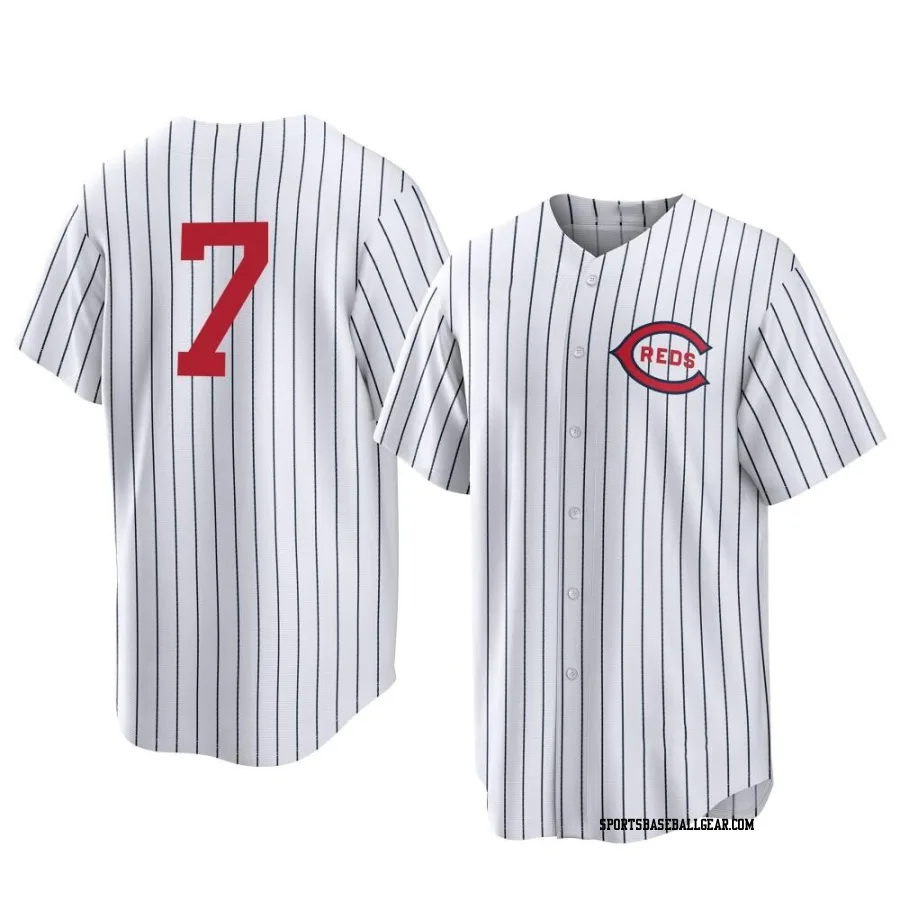 Spencer Steer Men's Cincinnati Reds White Replica 2022 Field Of Dreams Jersey