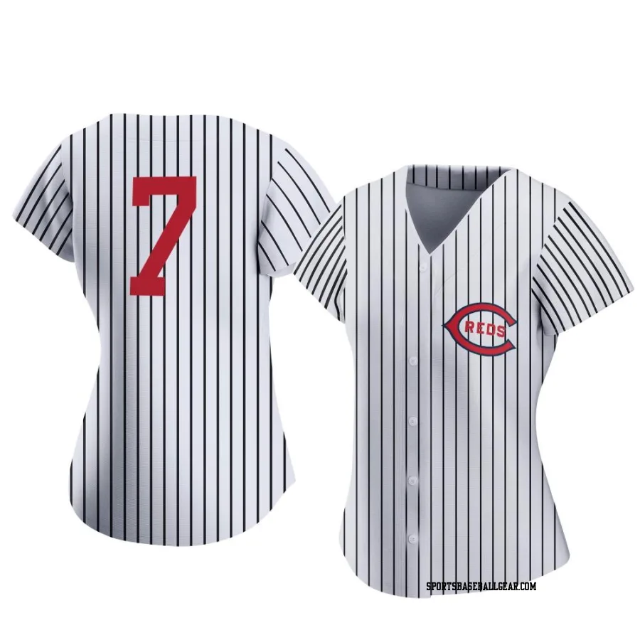 Spencer Steer Women's Cincinnati Reds White Authentic 2022 Field Of Dreams Jersey