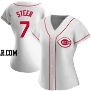 Spencer Steer Women's Cincinnati Reds White Authentic Home Jersey