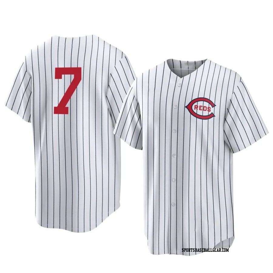 Spencer Steer Youth Cincinnati Reds White Replica 2022 Field Of Dreams Jersey