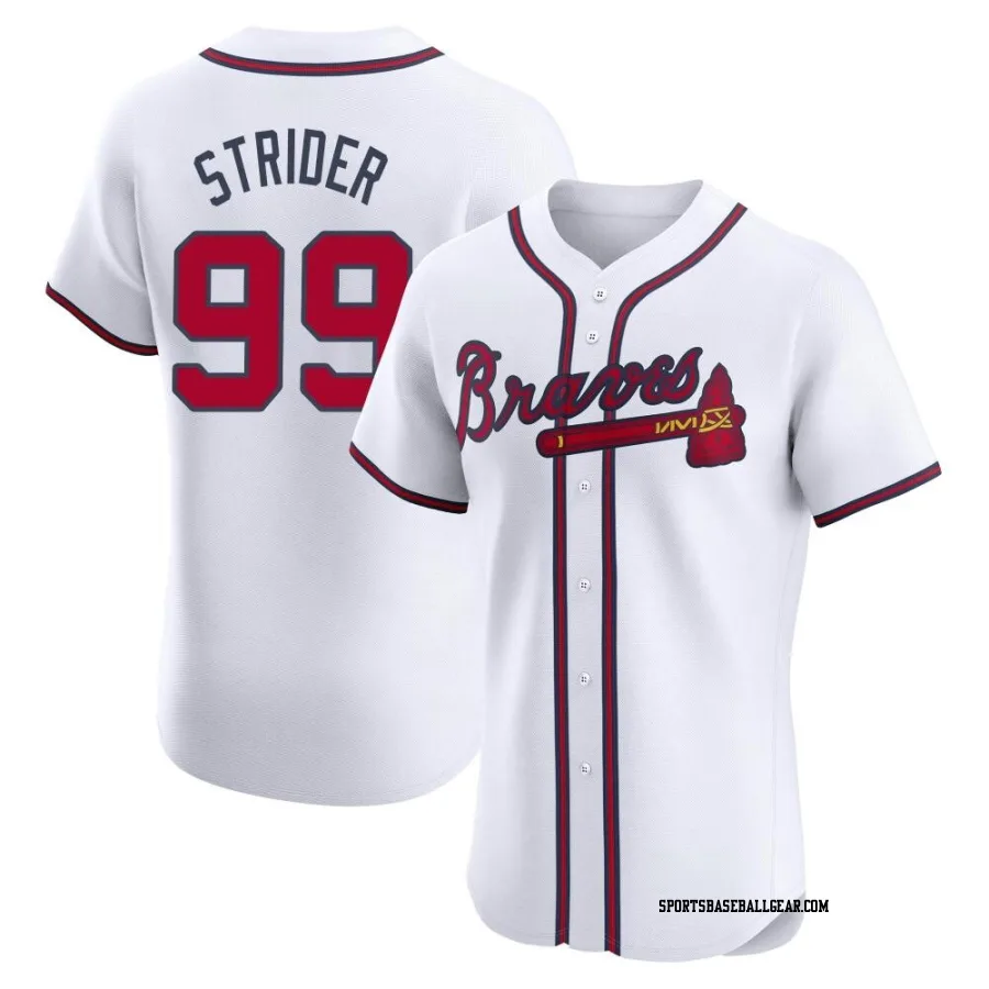 Spencer Strider Men's Atlanta Braves White Elite Home Jersey