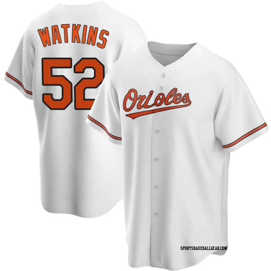 Spenser Watkins Men's Baltimore Orioles White Replica Home Jersey