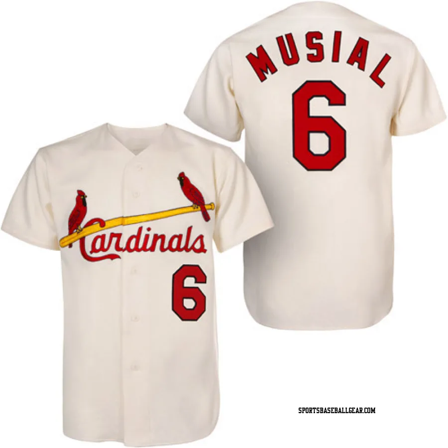 Stan Musial Men's St. Louis Cardinals Cream Authentic 1963 Throwback Jersey