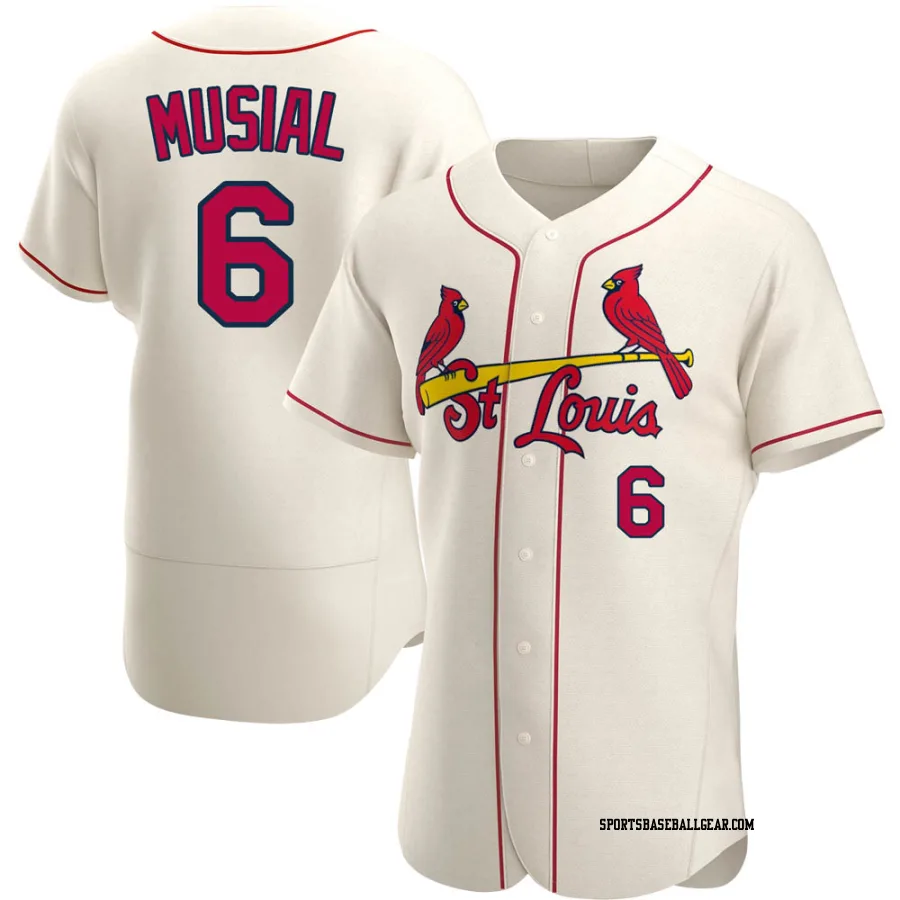 Stan Musial Men's St. Louis Cardinals Cream Authentic Alternate Jersey