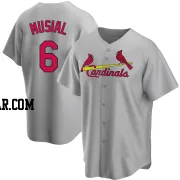 Stan Musial Men's St. Louis Cardinals Gray Replica Road Jersey