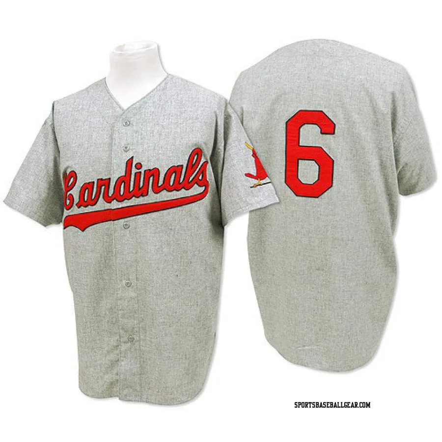 Stan Musial Men's St. Louis Cardinals Grey Authentic 1956 Throwback Jersey